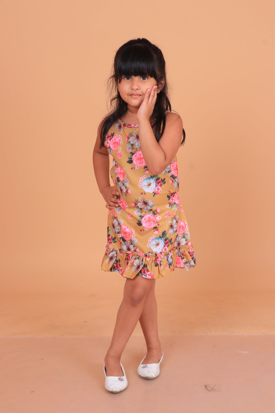 Yellow Floral Frock for Girls