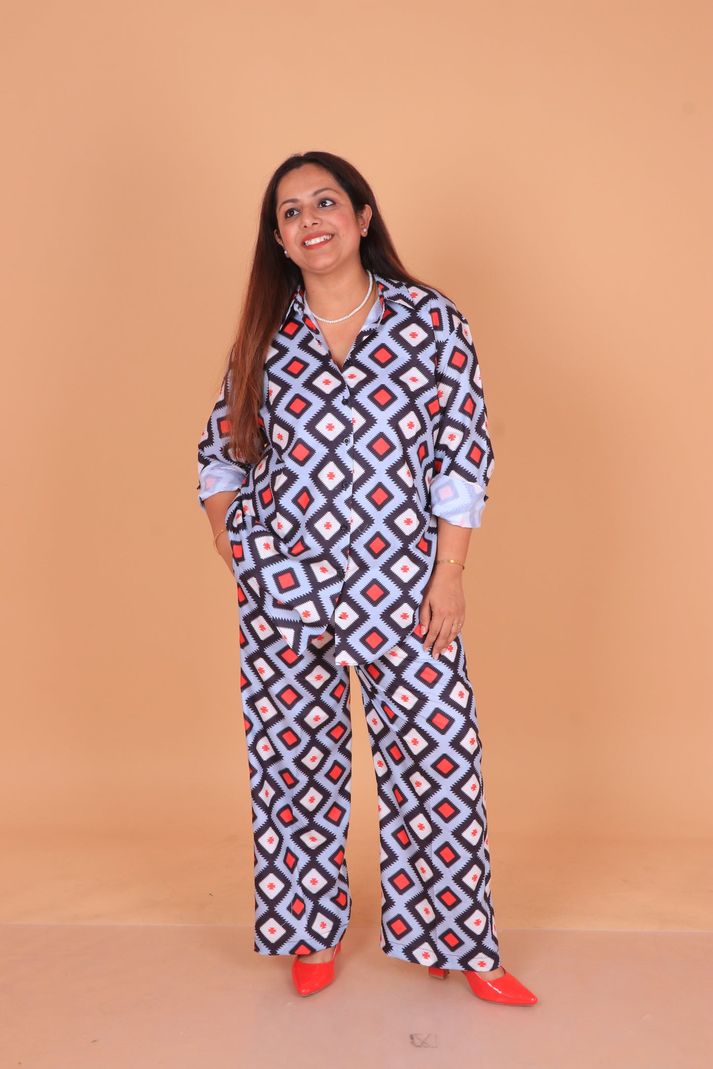 Geometric Print Co-ord Set for Women
