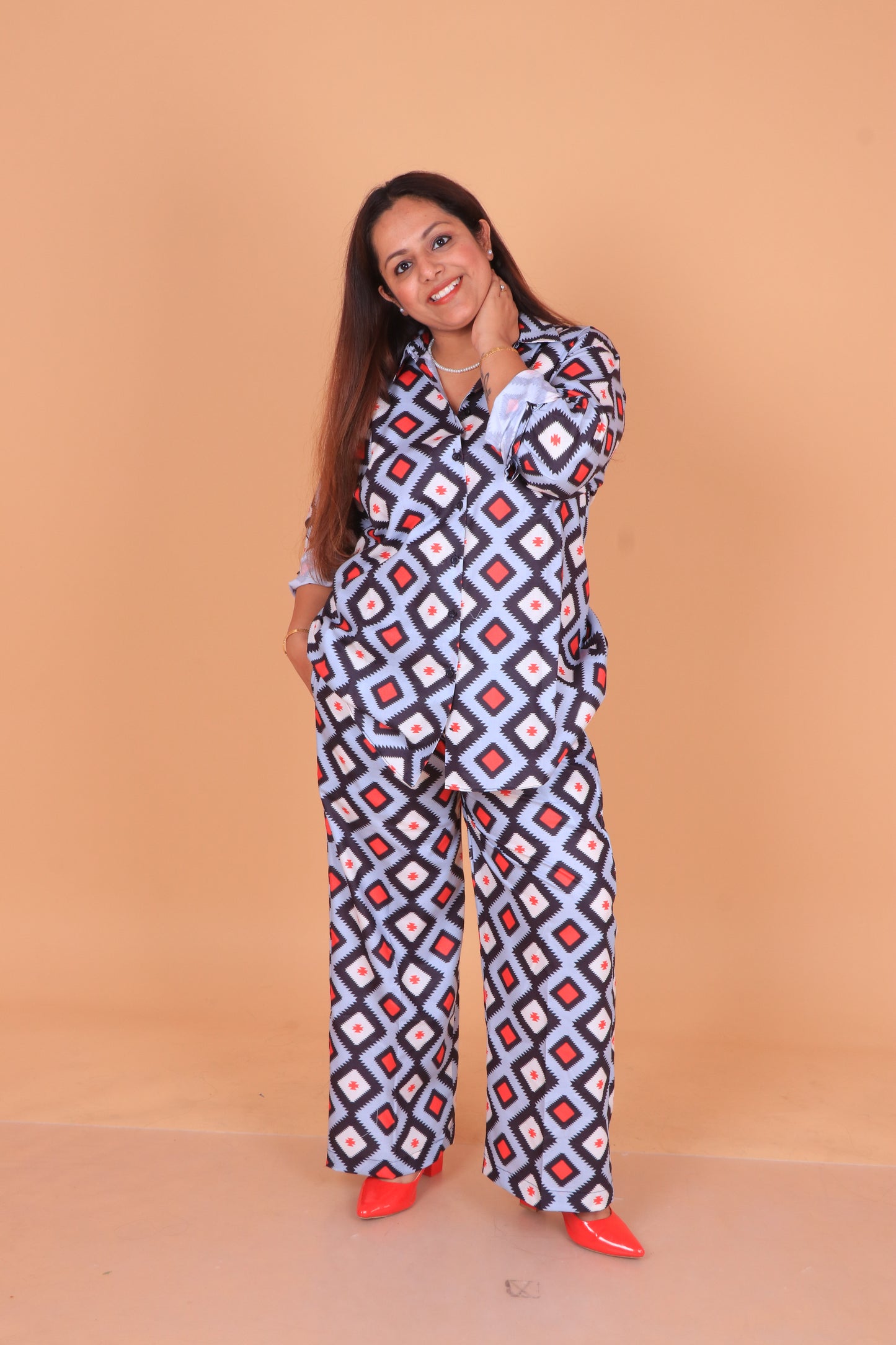 Geometric Print Co-ord Set for Women