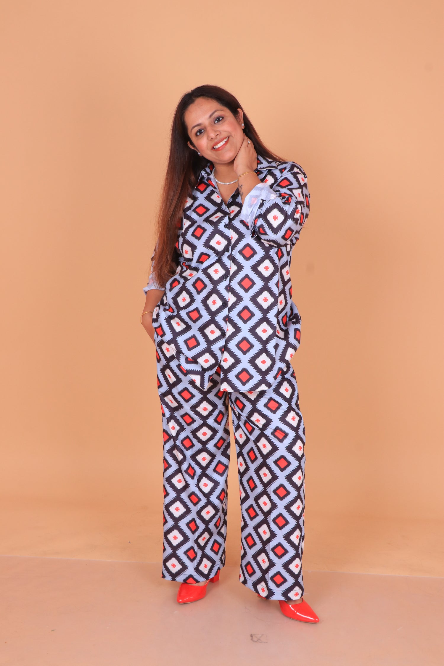 Geometric Print Co-ord Set for Women