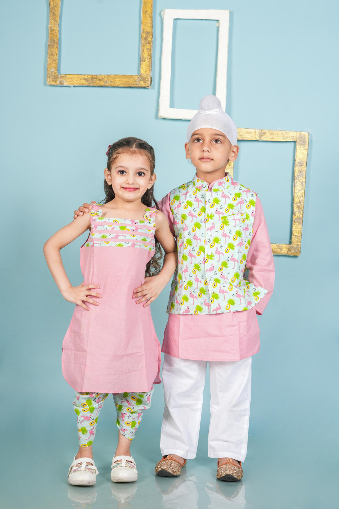 Flamingo Print Brother Sister Combo