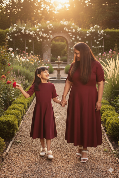 Maroon Mignon Twinning Dress