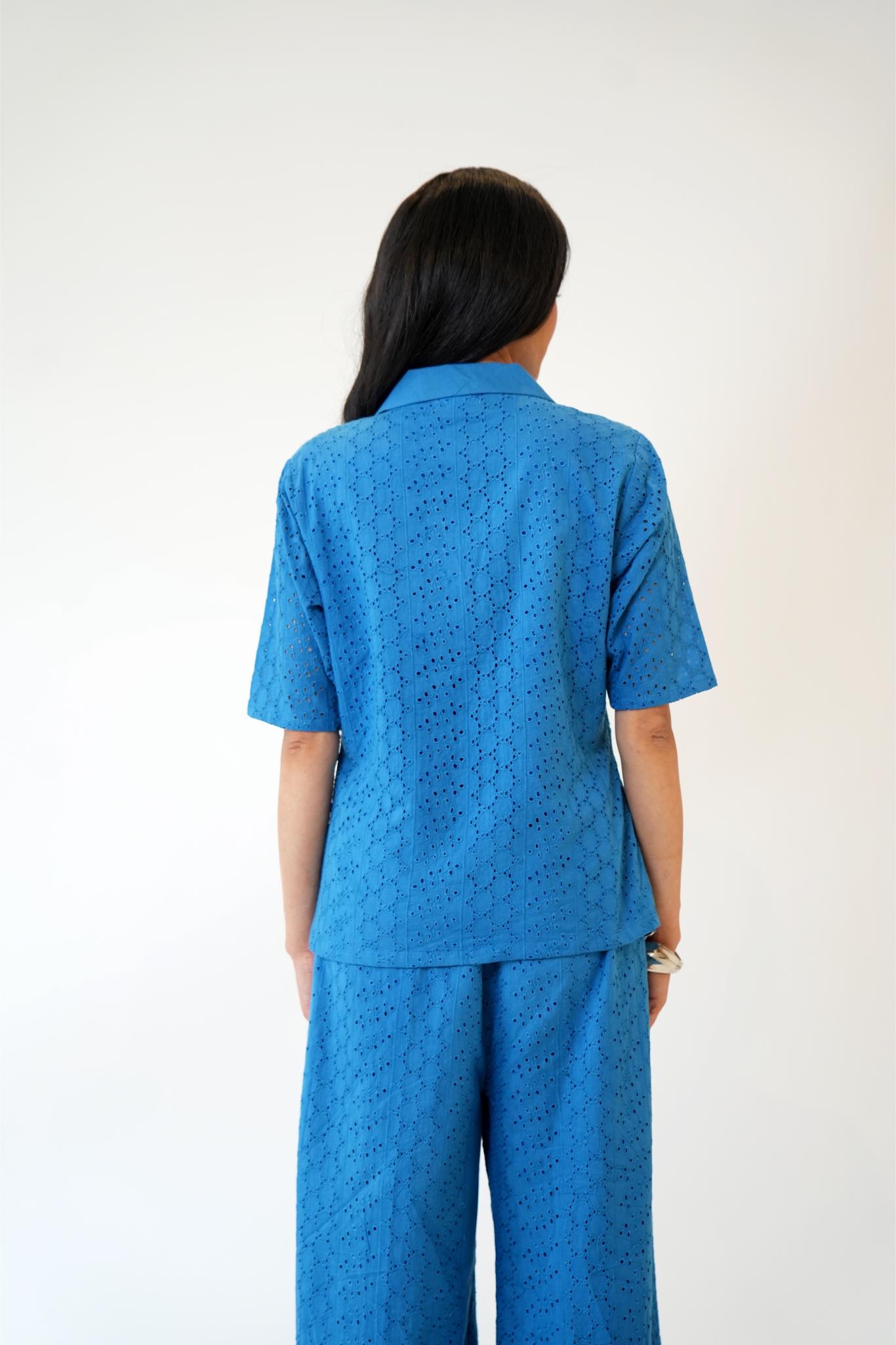 Blue Shiffli Co-ord Set