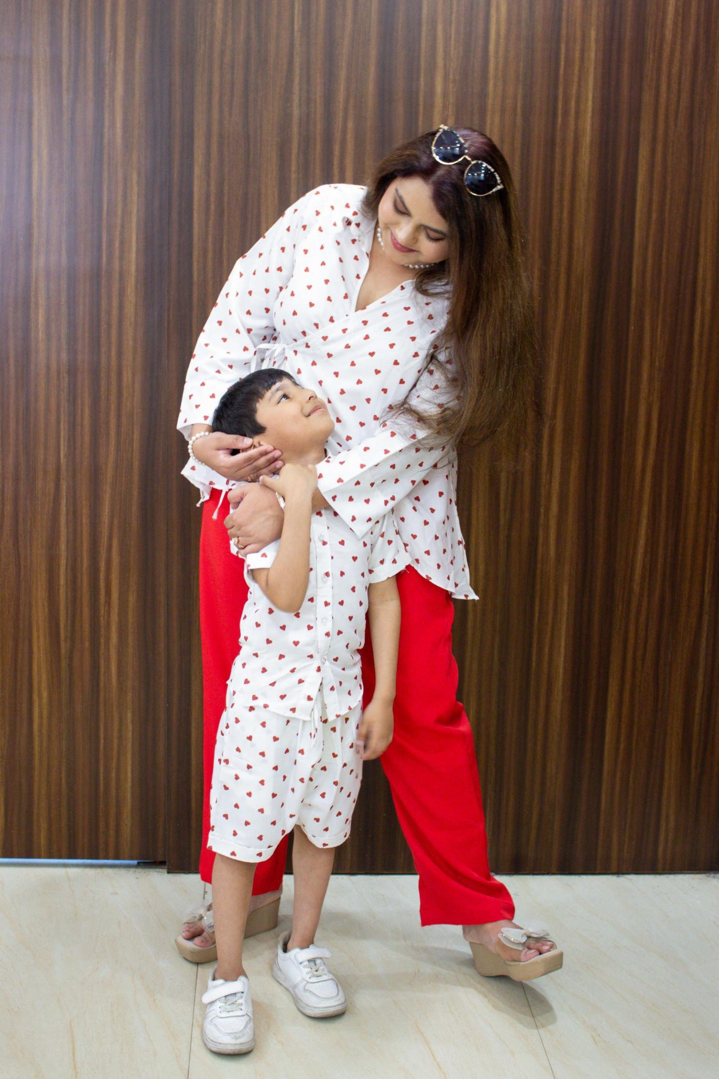 Heart Print Mother Son Co-ords