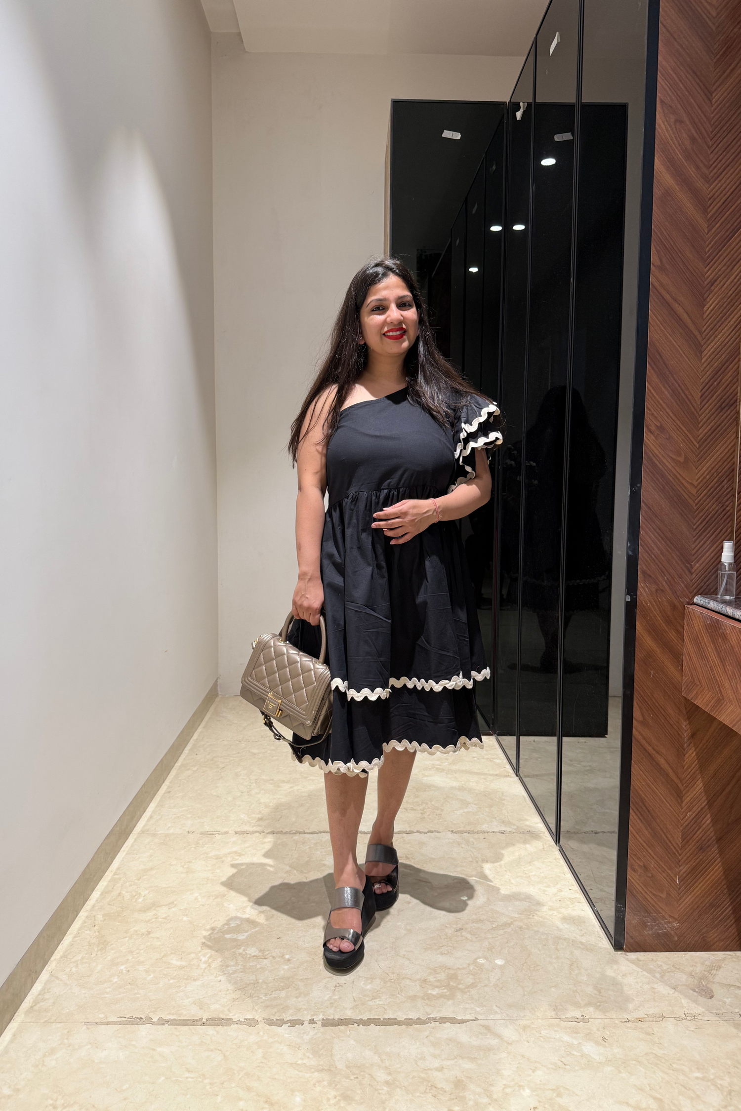 Black Lace Dress and Shirt Twinning Twinning Set