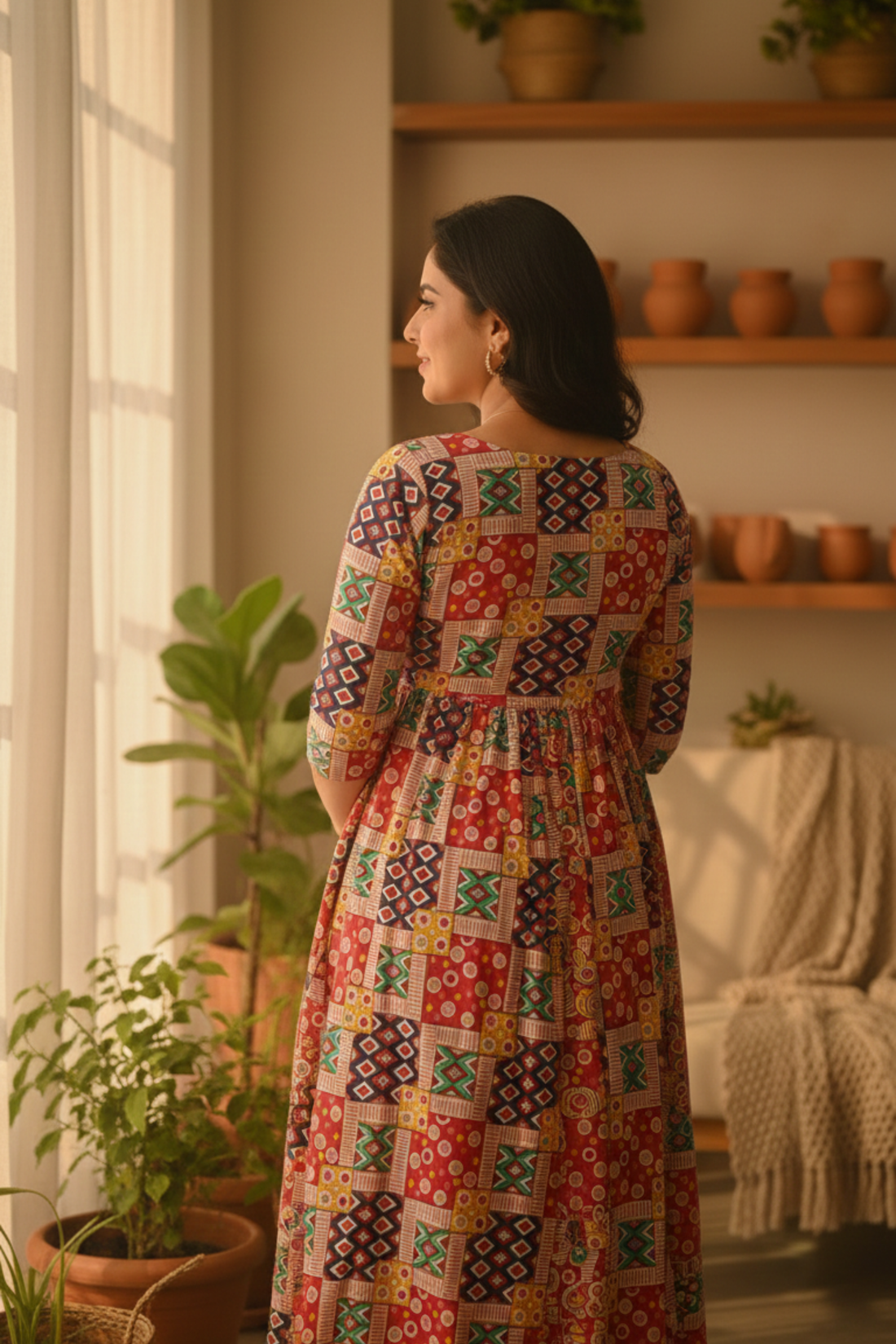 Multicolored Maternity Dress