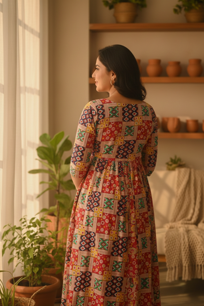 Multicolored Maternity Dress