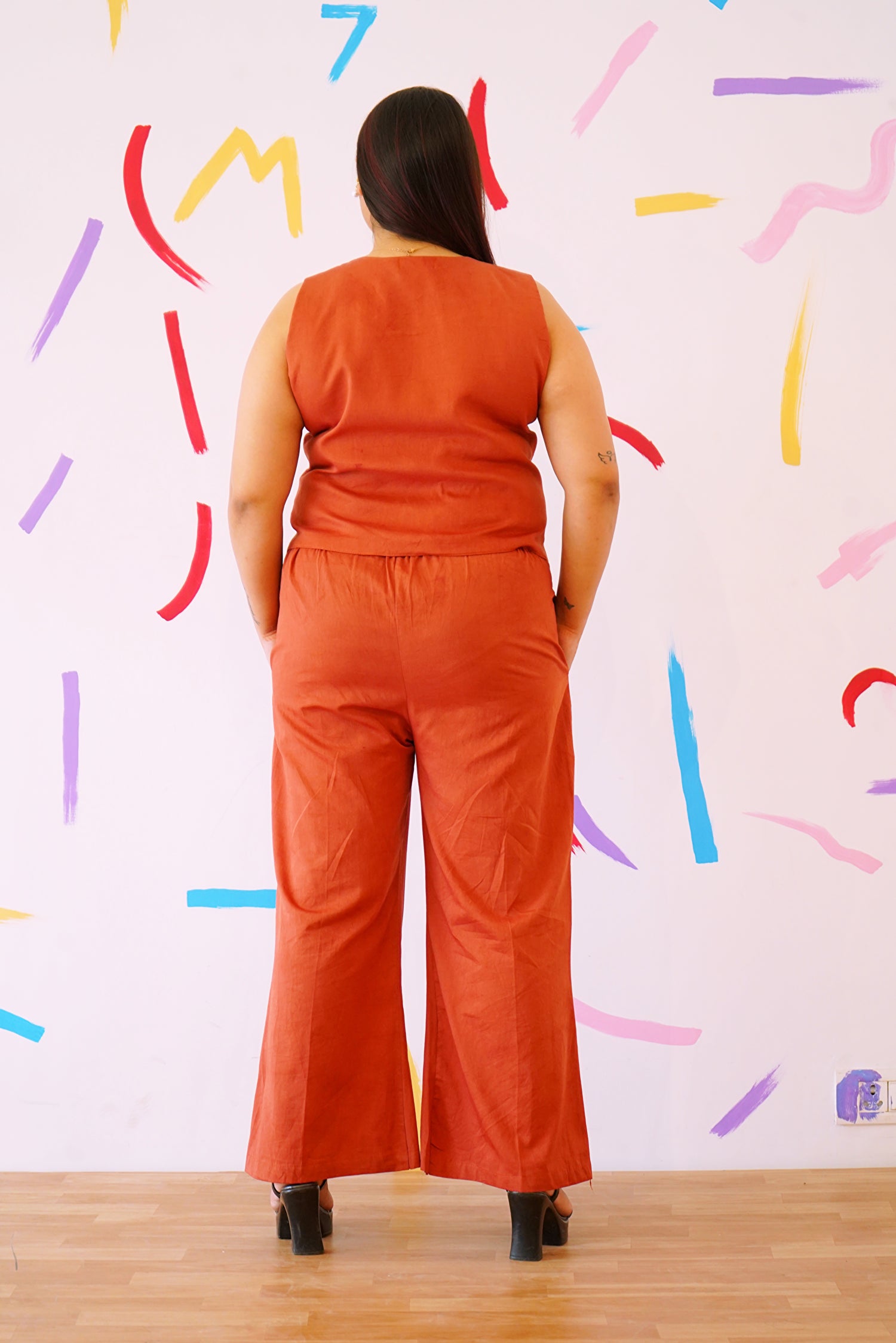 Rust Vest Coat and Pants Co-ord