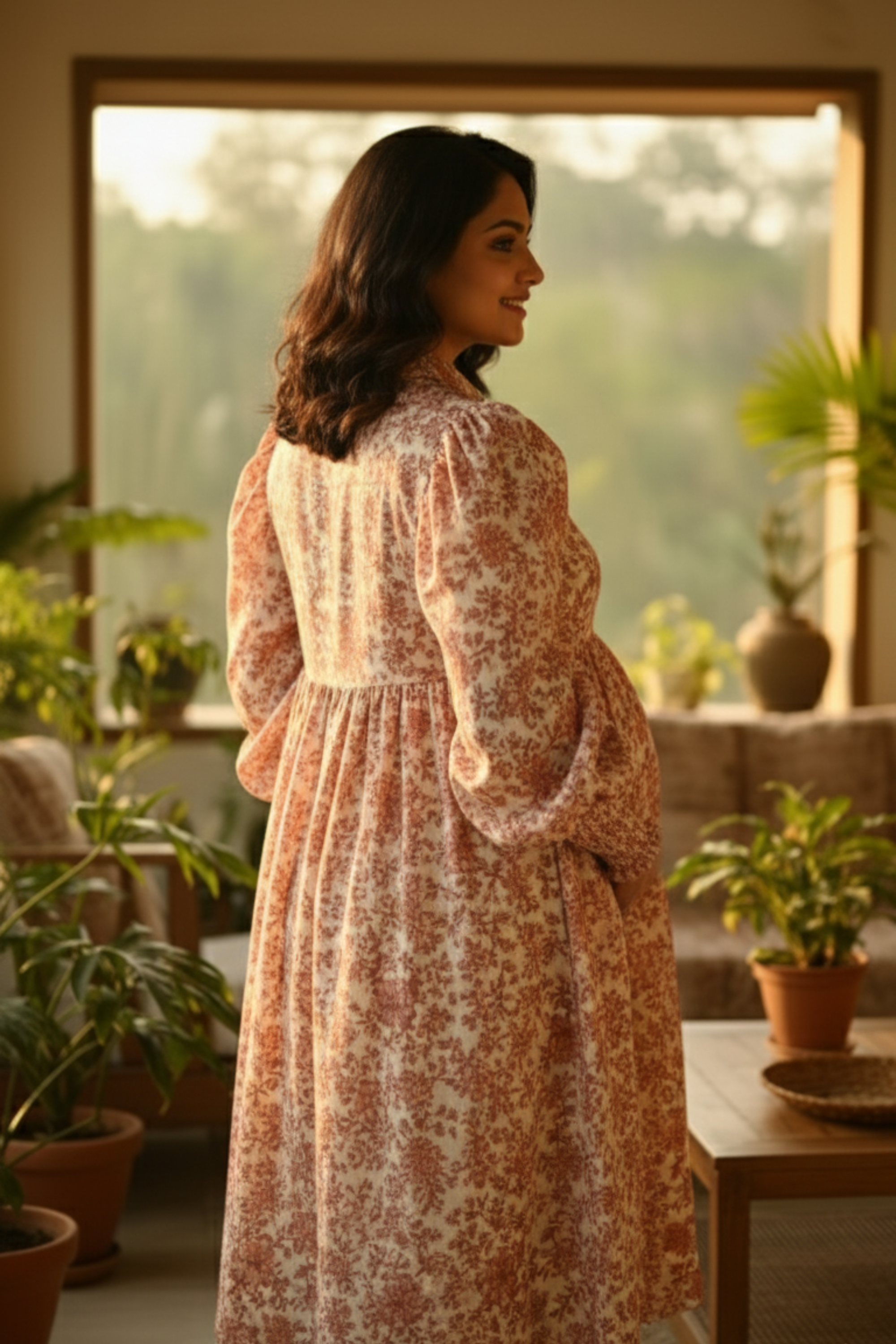 Floral Printed Maternity Dress