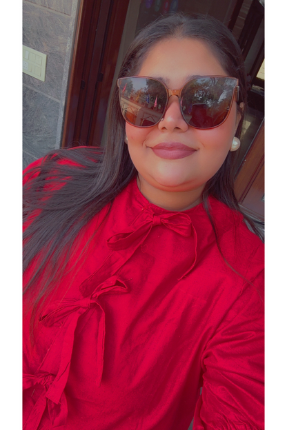 Red Ribbon/Tie-up Shirt