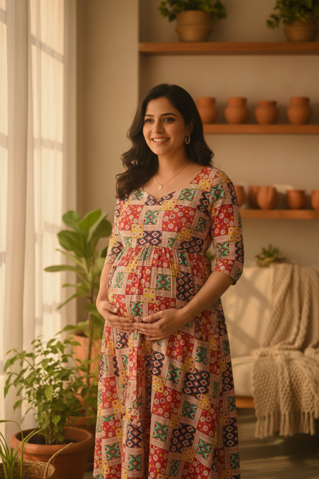 Multicolored Maternity Dress