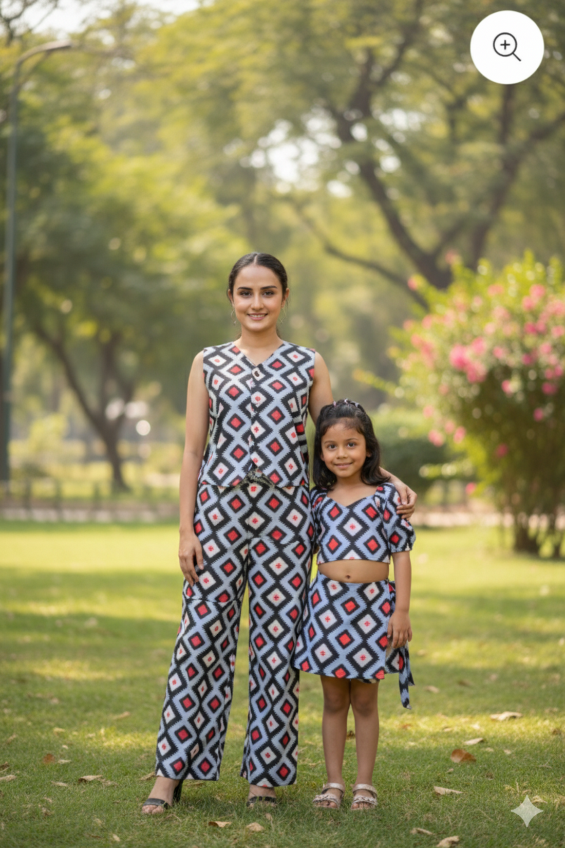 Geometric Print Skort Twinning Set