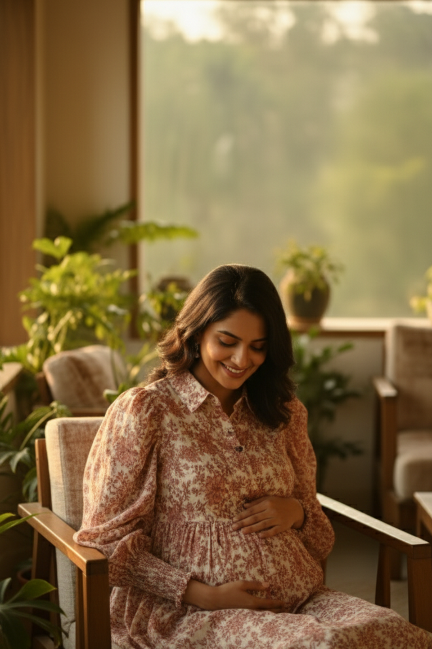 Floral Printed Maternity Dress