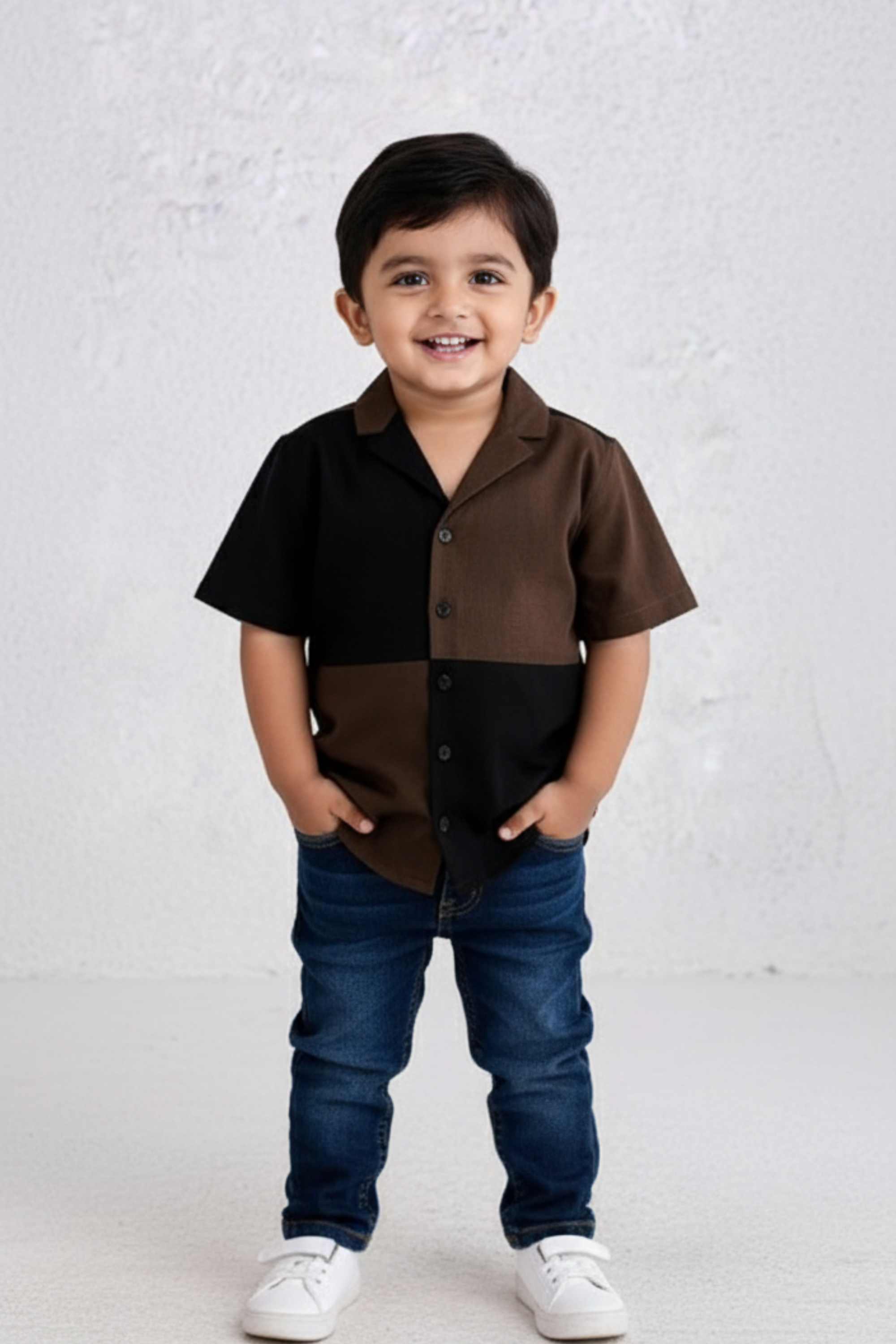 Black and Brown Checkerboard Father Son Twinning Set
