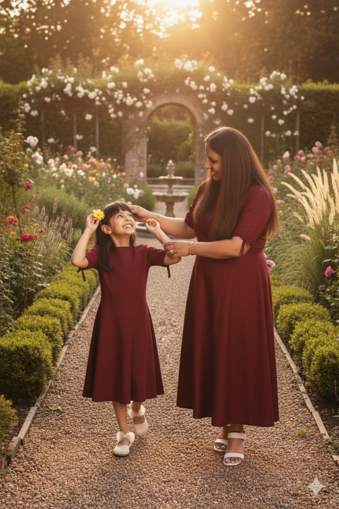 Maroon Mignon Twinning Dress