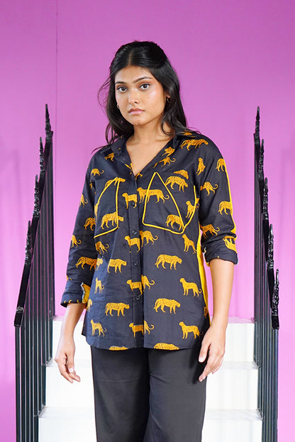 Black Animal Print Mother Son Combo
