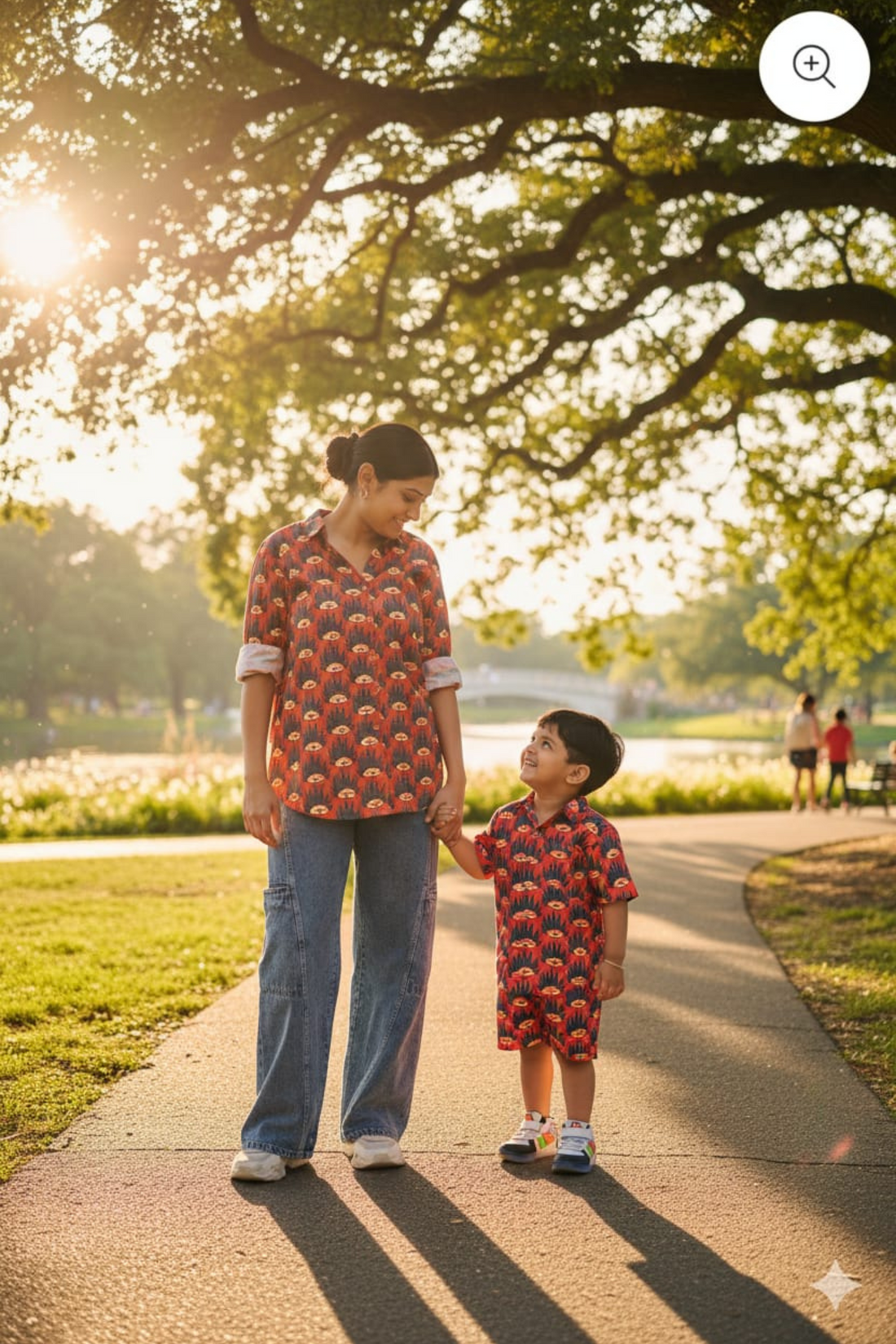 Evil Eye Print Mother Son Twinning Combo