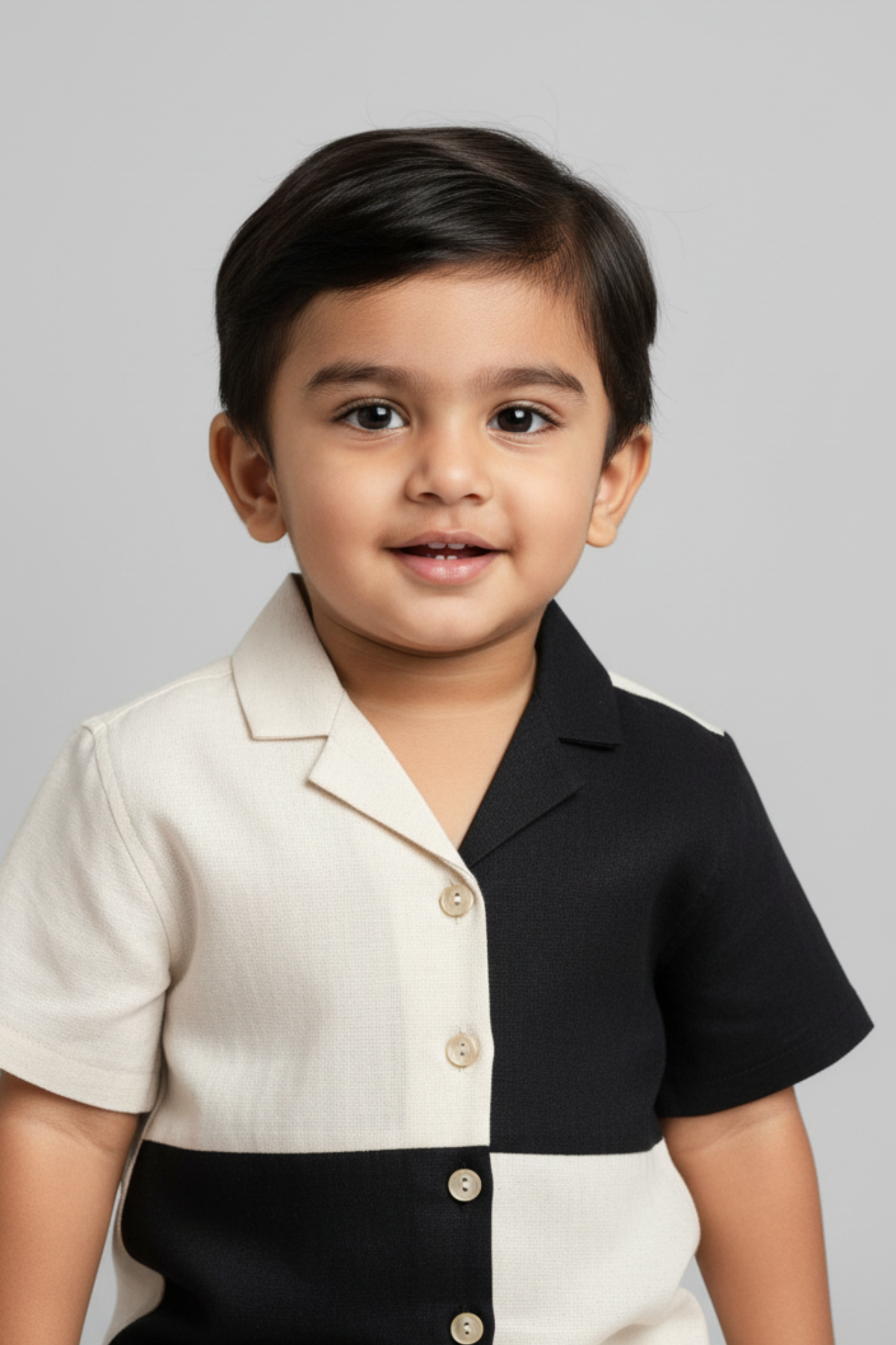 Black and Cream Checkerboard Father Son Twinning Set