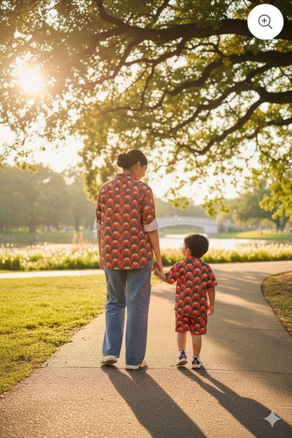 Evil Eye Print Mother Son Twinning Combo