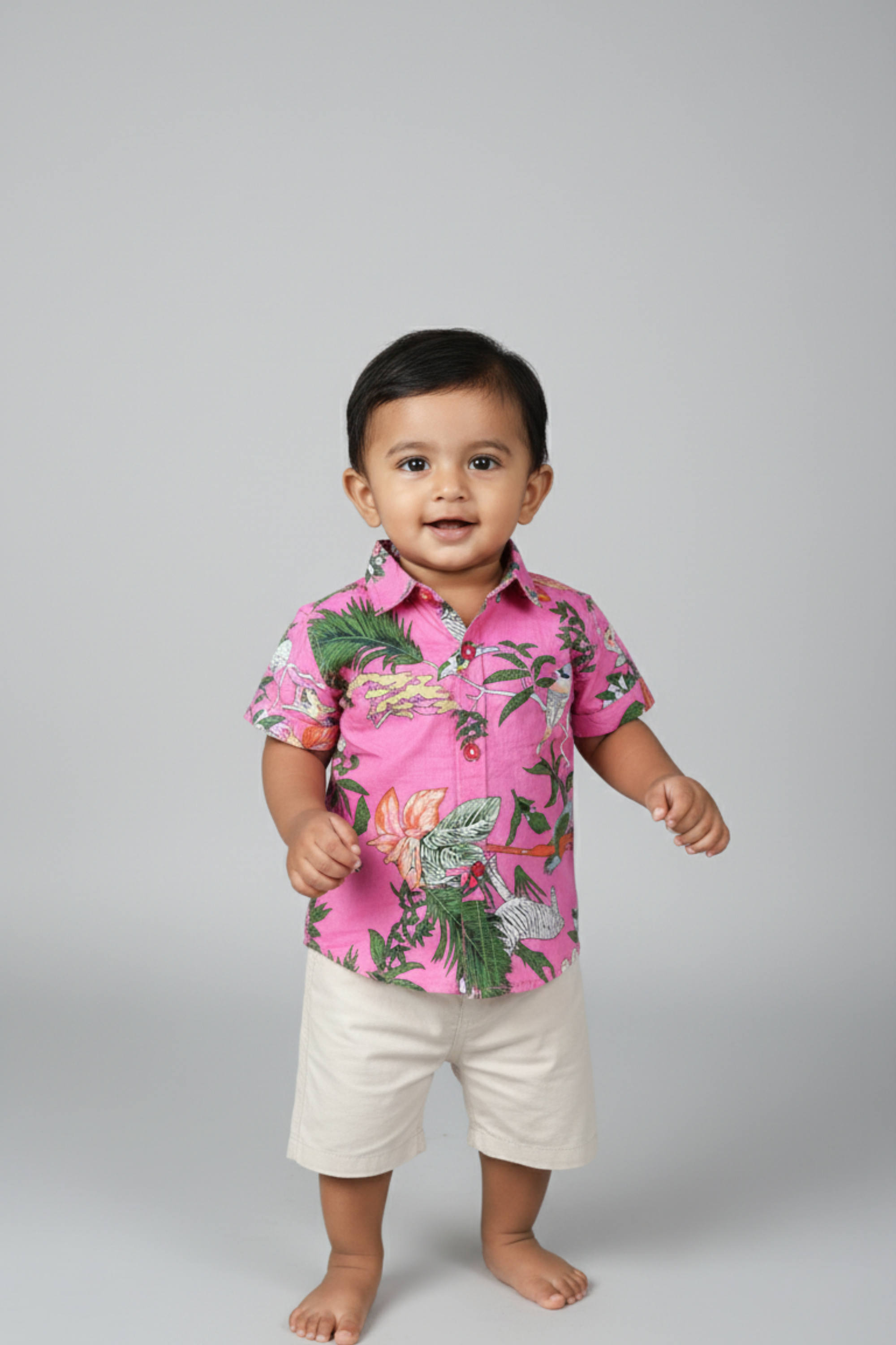 Pink Animal Print Father Son Twinning Set