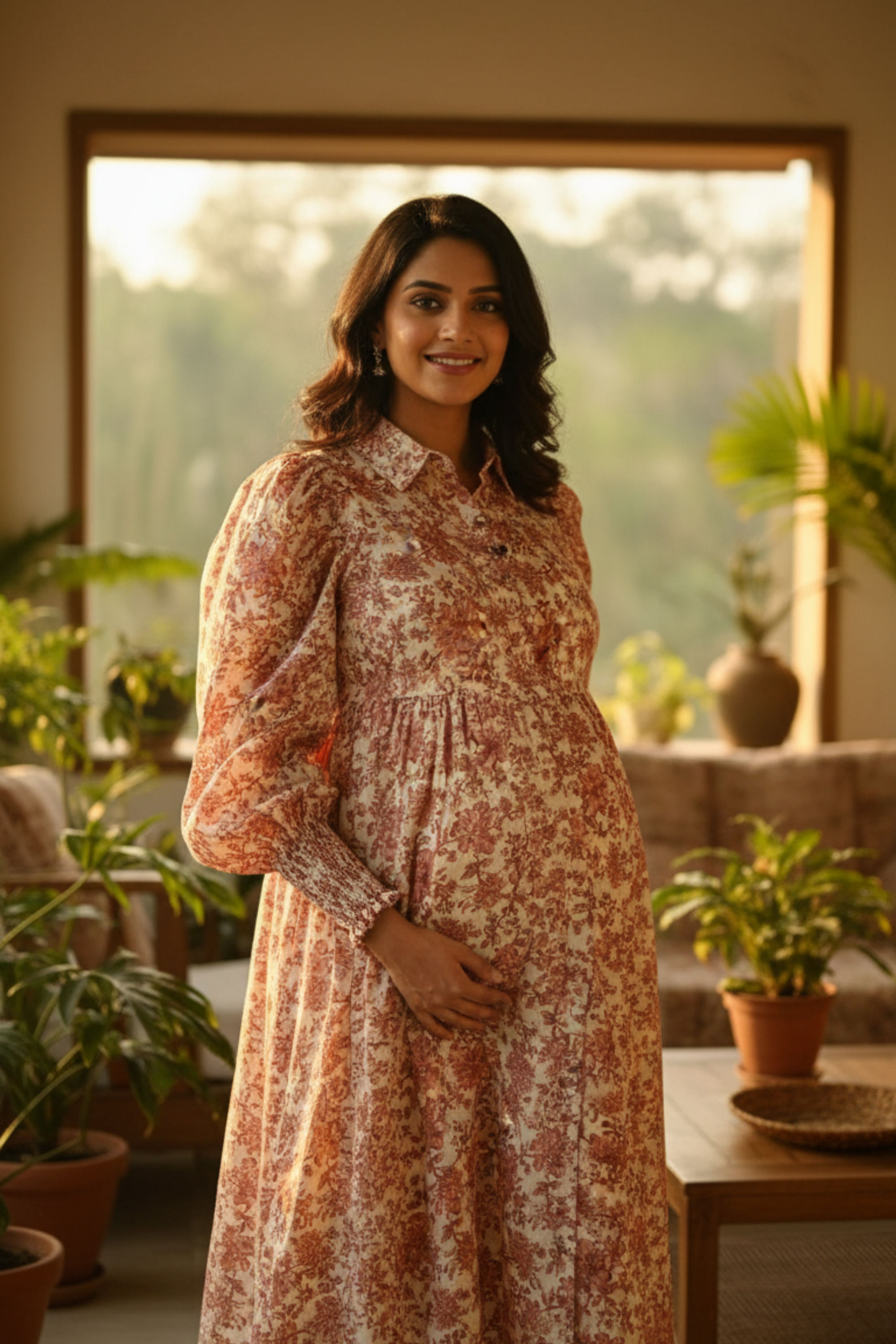 Floral Printed Maternity Dress