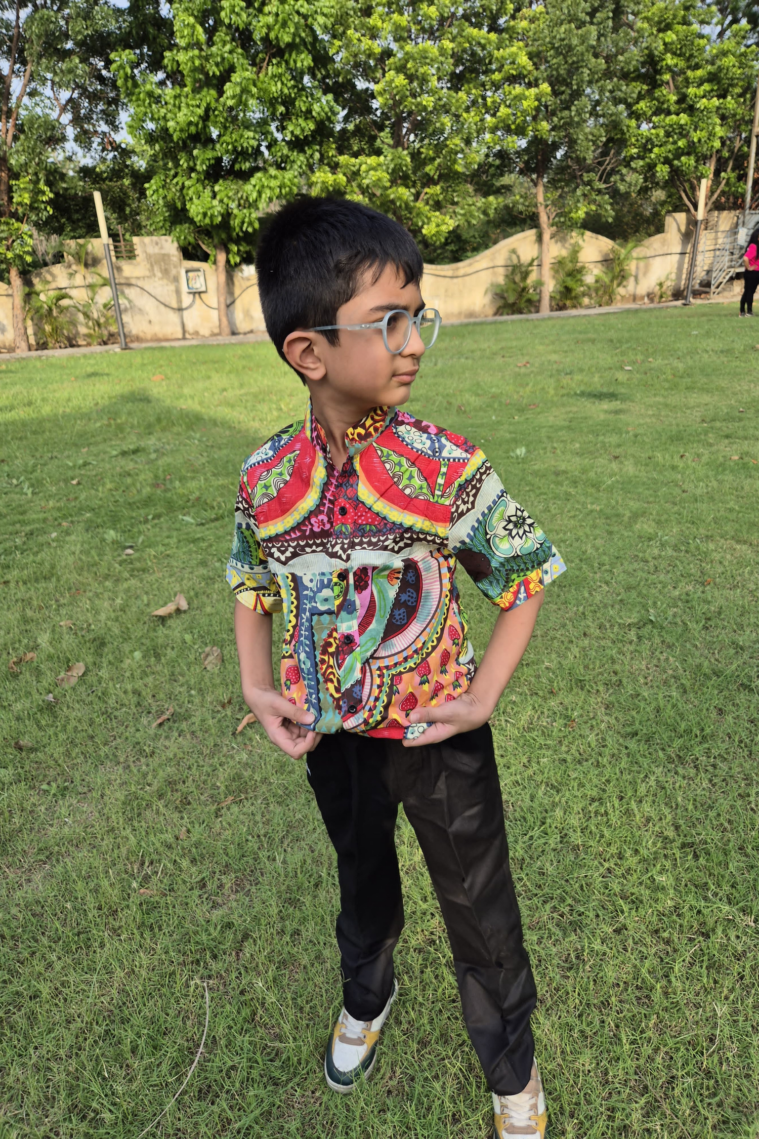 Multicolor Print Shirt Twinning Set