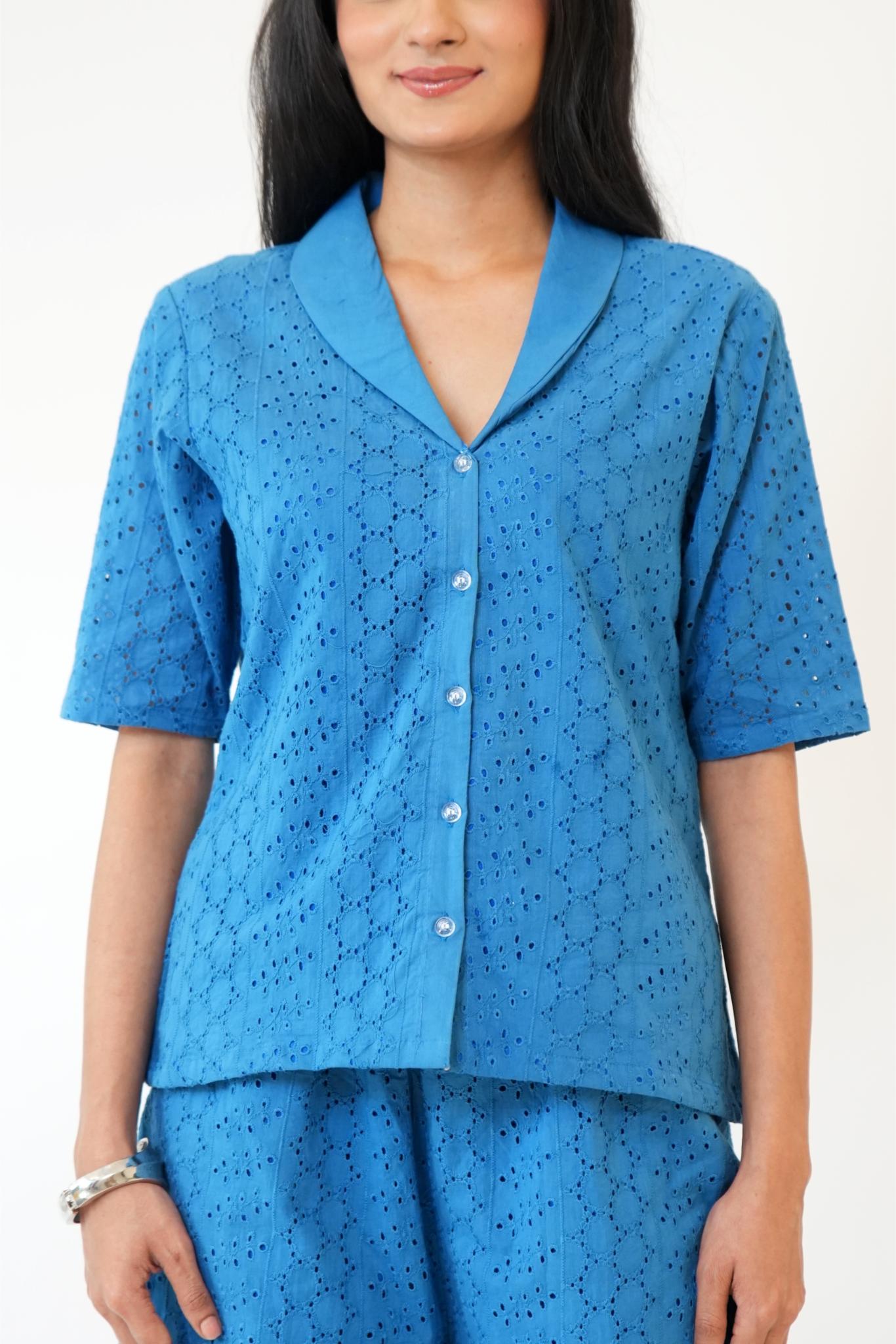 Blue Shiffli Co-ord Set