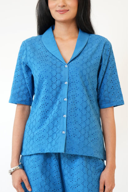 Blue Shiffli Co-ord Set