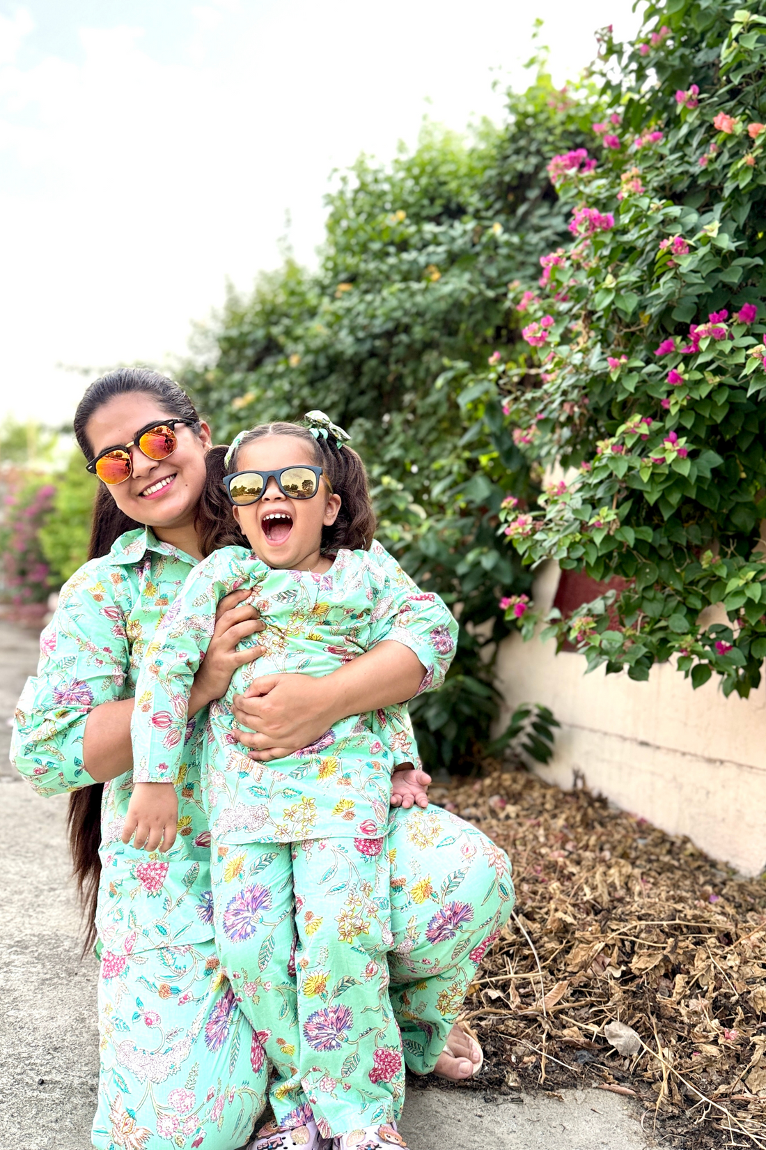 Floral Print Lounge Wear Twinning Combo