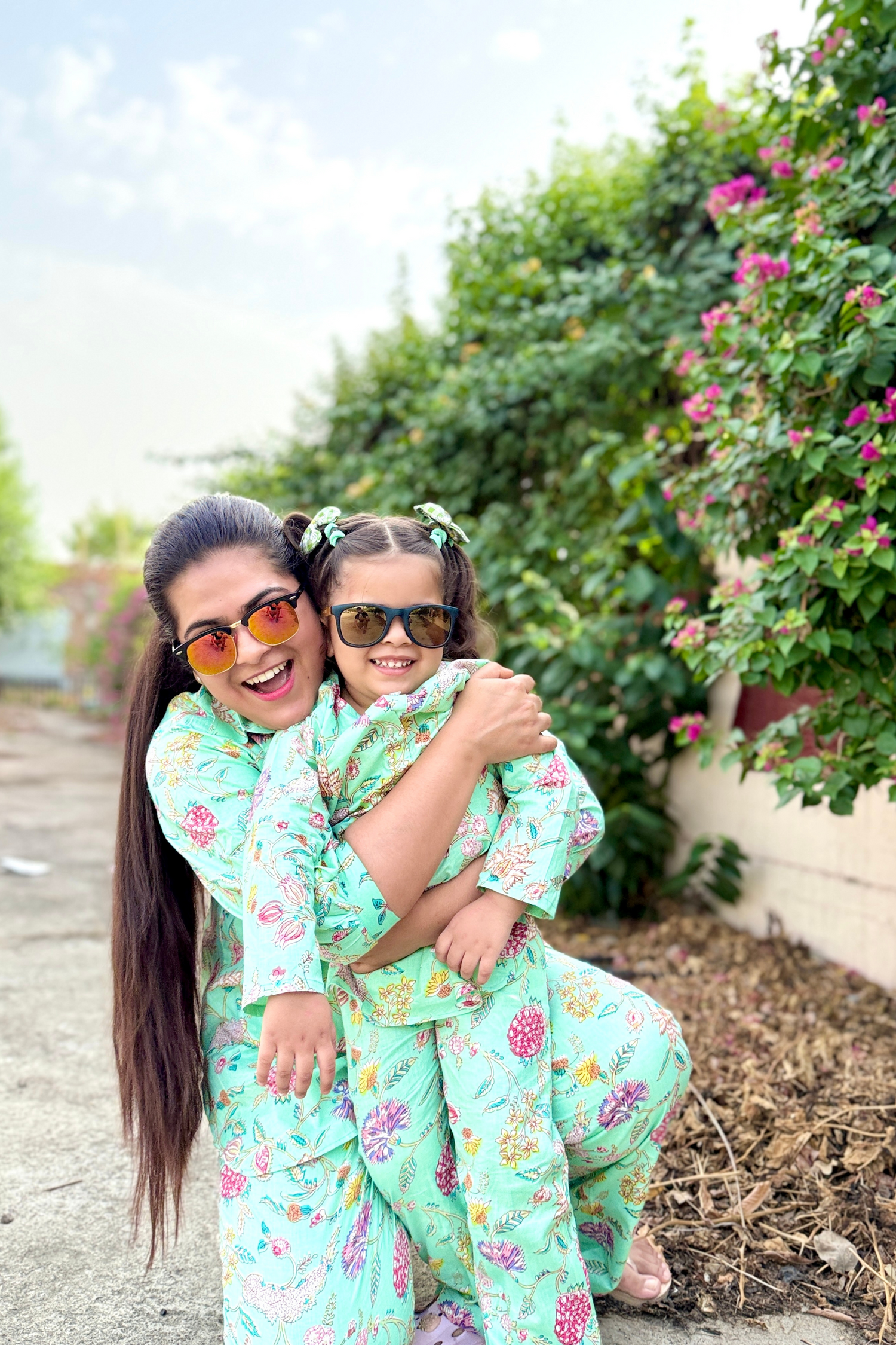 Floral Print Lounge Wear Twinning Combo
