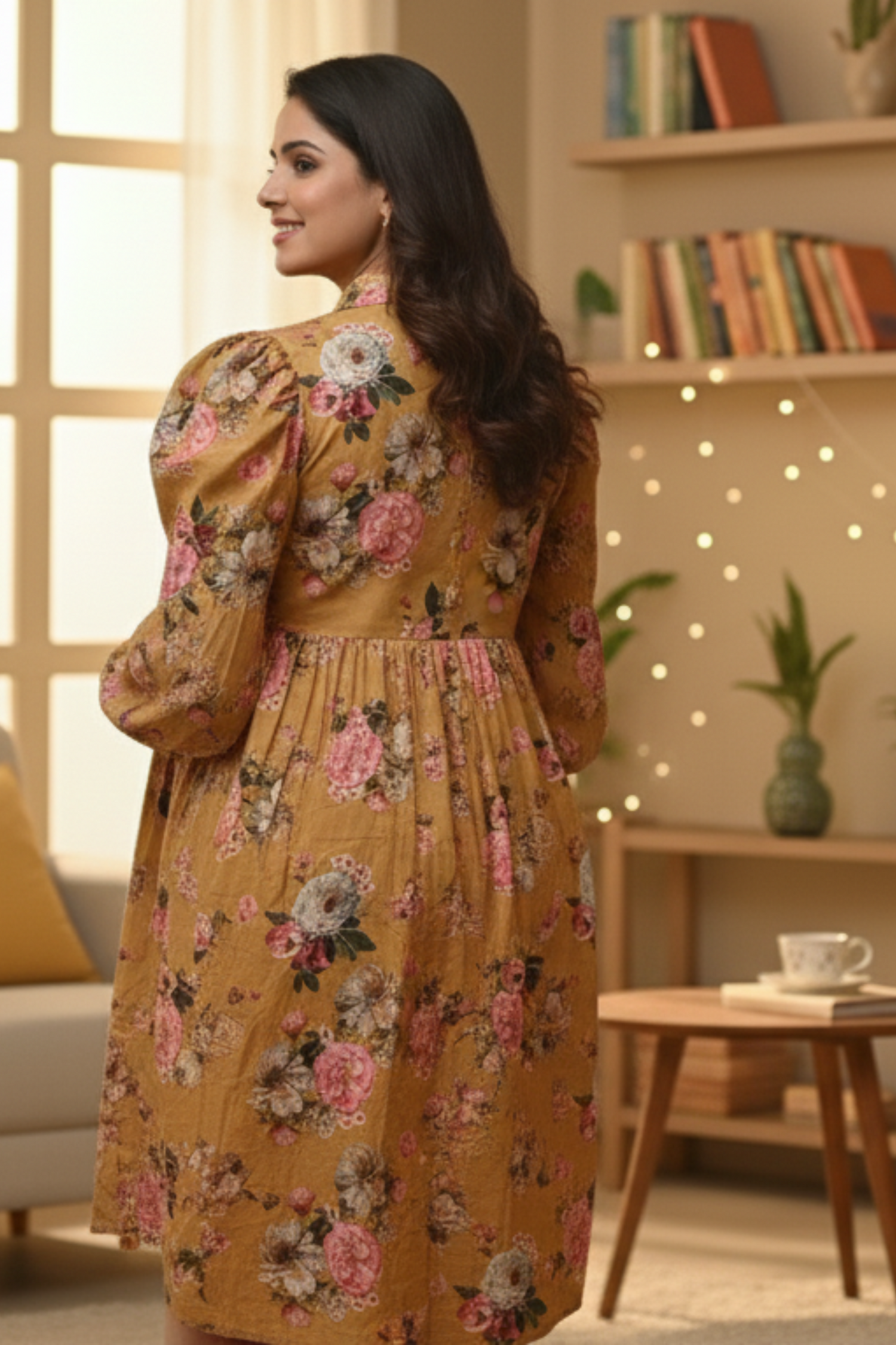 Yellow Floral Maternity Dress