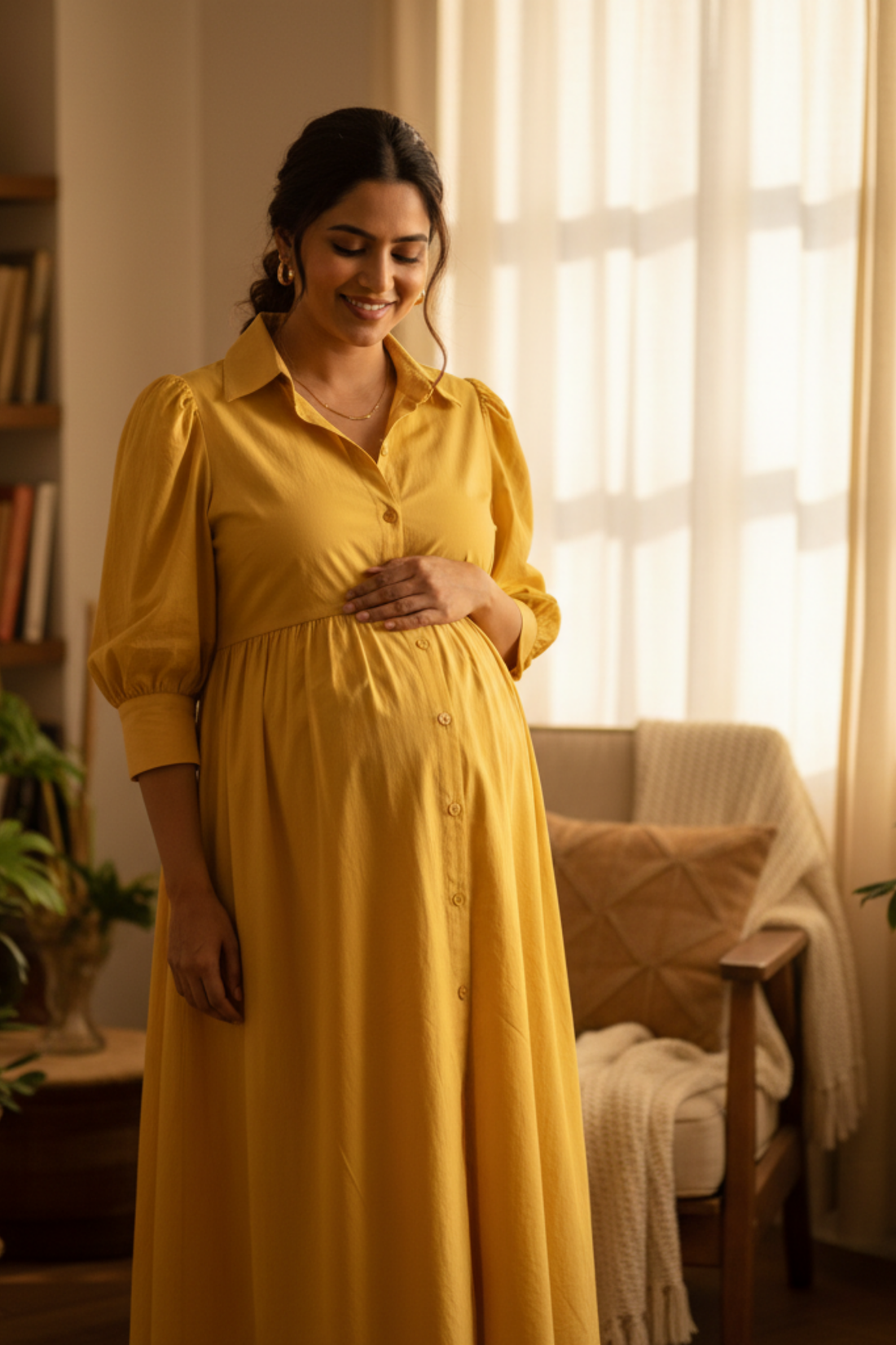 Mustard Maternity Dress